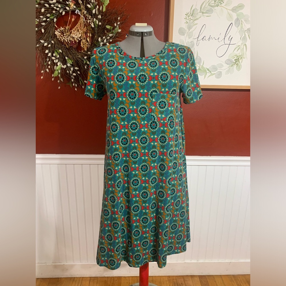 Unique Lularoe teal and colorful dress